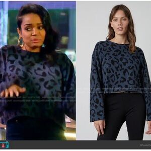 VELVET by GRAHAM & SPENCER leopard sweatshirt as seen on TV